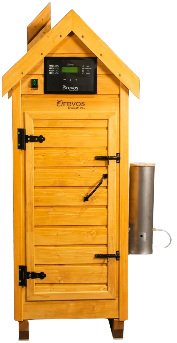 Räucherofen Drevos Start mit geschlossener Tür und Rauchgenerator